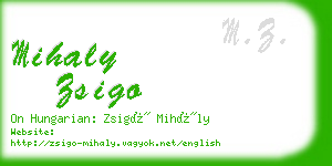 mihaly zsigo business card